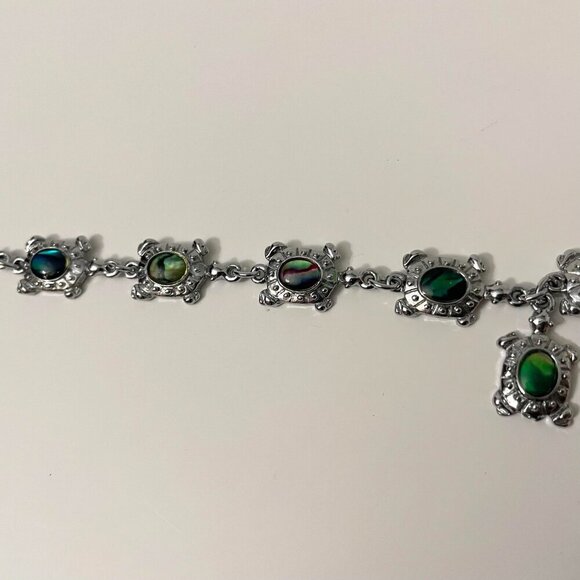 Multi Coloured Turtle Shell Bracelet 7 Inch Long - Picture 9 of 16